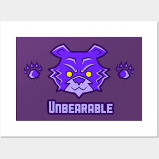 Purple Unbearable - Purple Bear With Claws Posters and Art